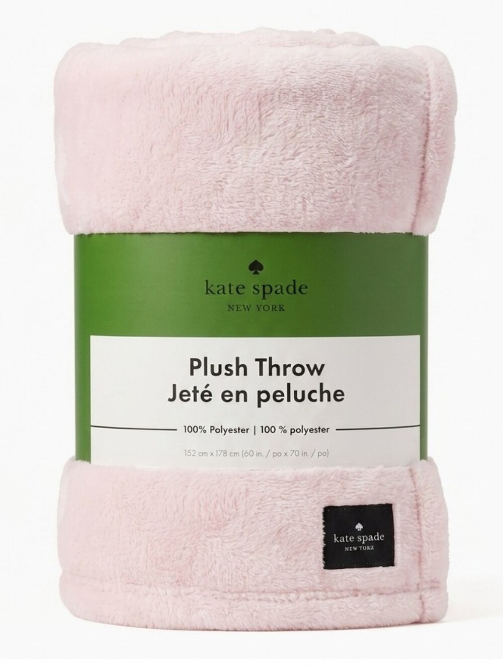 NEW Kate Spade New York Plush Throw Blanket Luxury Light Baby Pink Blush 60x70